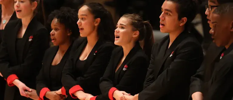 choral group of students performing