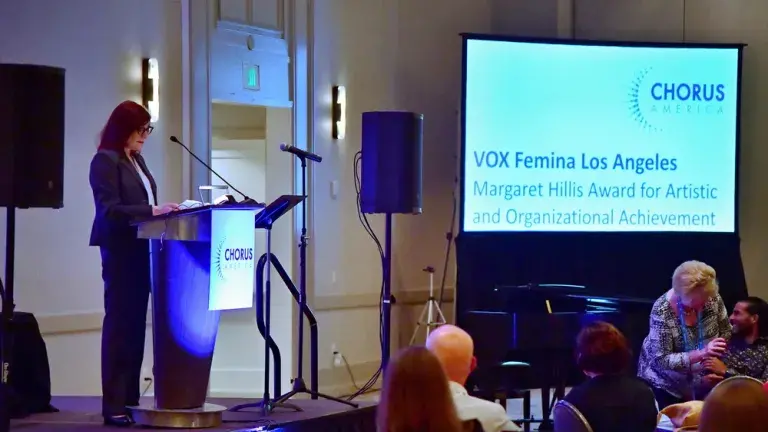 Vox Femina accepting award